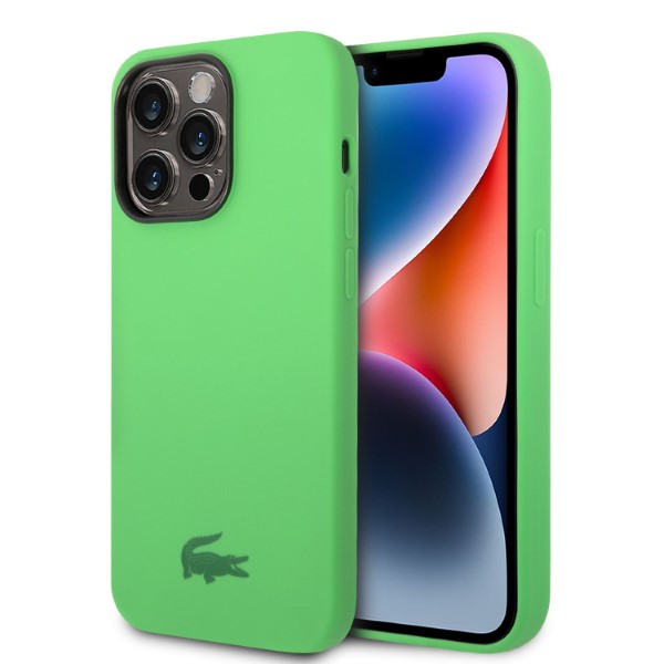 Carcasa Lacoste Silicone Plain compatibila cu iPhone 14 Pro, Verde 1 Lerato.ro