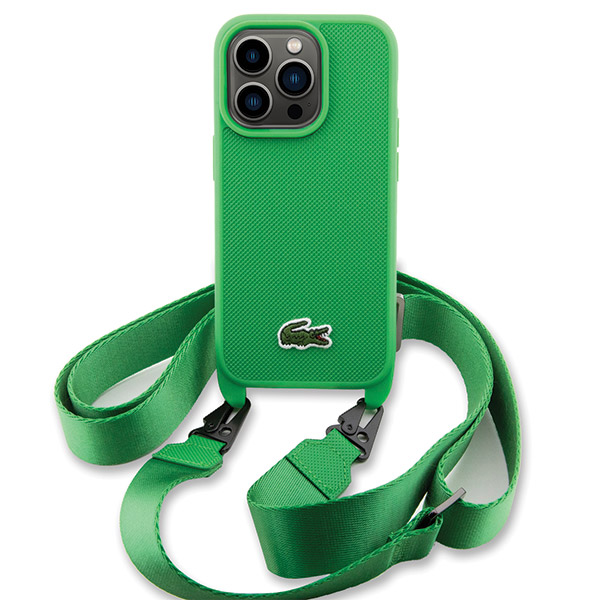 Carcasa Lacoste Iconic Petit Pique Crossbody compatibila cu iPhone 14 Pro, Verde 1 Lerato.ro