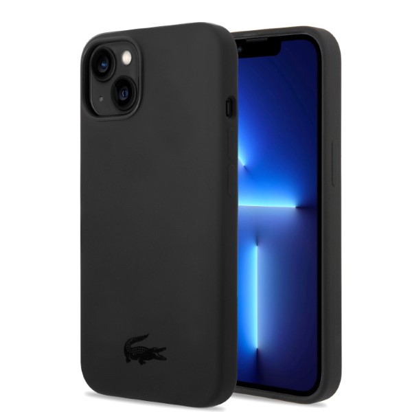 Carcasa Lacoste Silicone Plain compatibila cu iPhone 15 Plus / 14 Plus, Negru 1 Lerato.ro