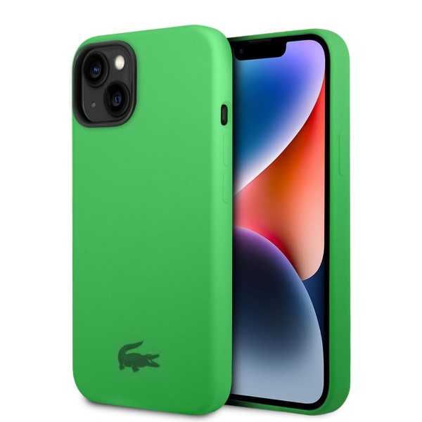 Carcasa Lacoste Silicone Plain compatibila cu iPhone 15 Plus / 14 Plus, Verde 1 Lerato.ro