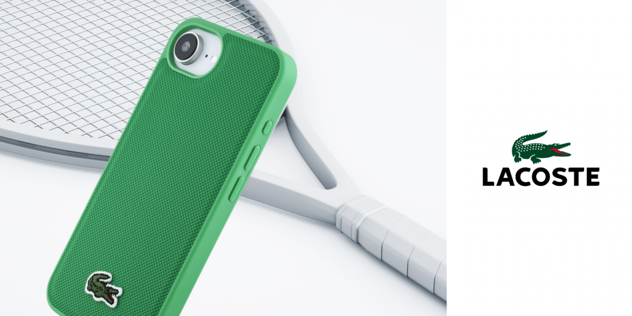 Carcasa Lacoste Iconic Petit Pique Woven Logo cu MagSafe compatibila cu iPhone 16e, Verde 1 Lerato.ro