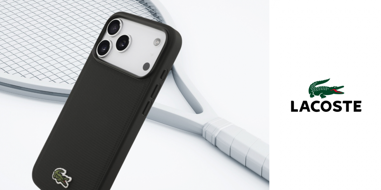 Carcasa Lacoste Iconic Petit Pique Woven Logo cu MagSafe compatibila cu iPhone 17 Pro Max, Negru 1 Lerato.ro