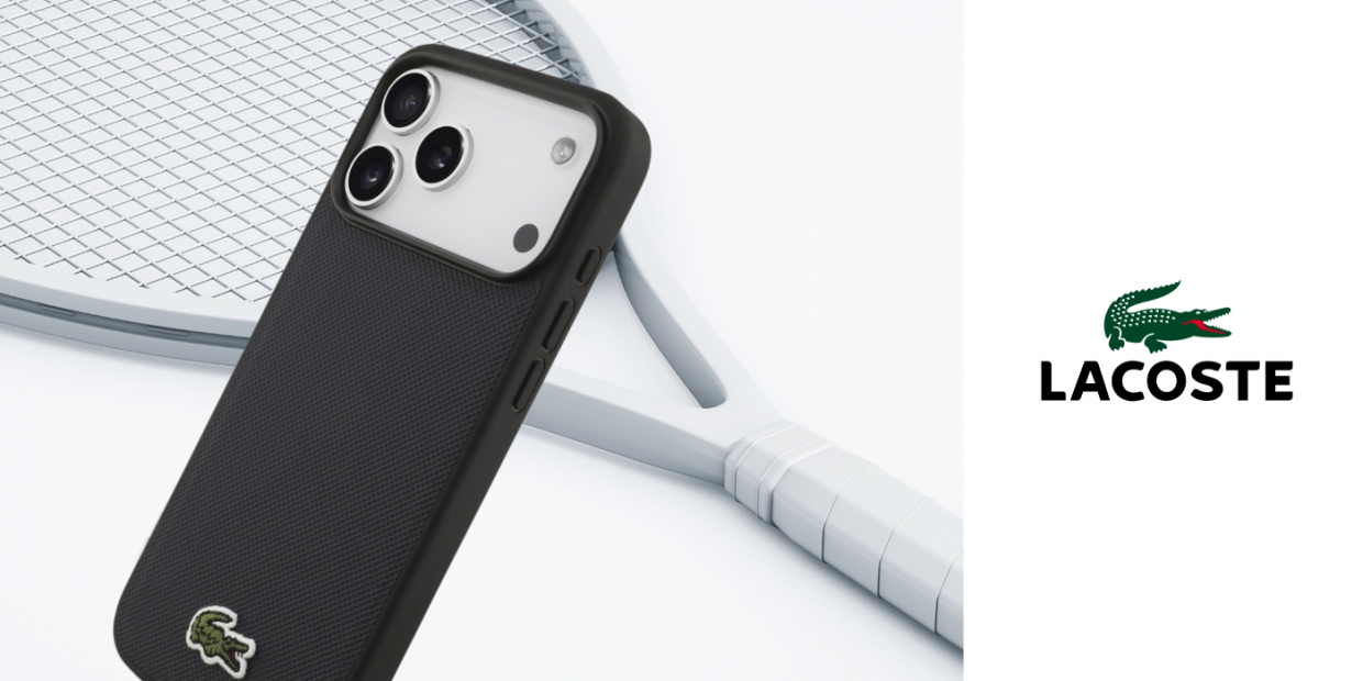 Carcasa Lacoste Iconic Petit Pique Woven Logo cu MagSafe compatibila cu iPhone 17 Pro Max, Navy Blue 1 Lerato.ro