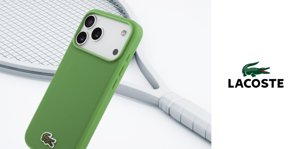 Carcasa Lacoste Iconic Petit Pique Woven Logo cu MagSafe compatibila cu iPhone 17 Pro Max, Verde 1 Lerato.ro