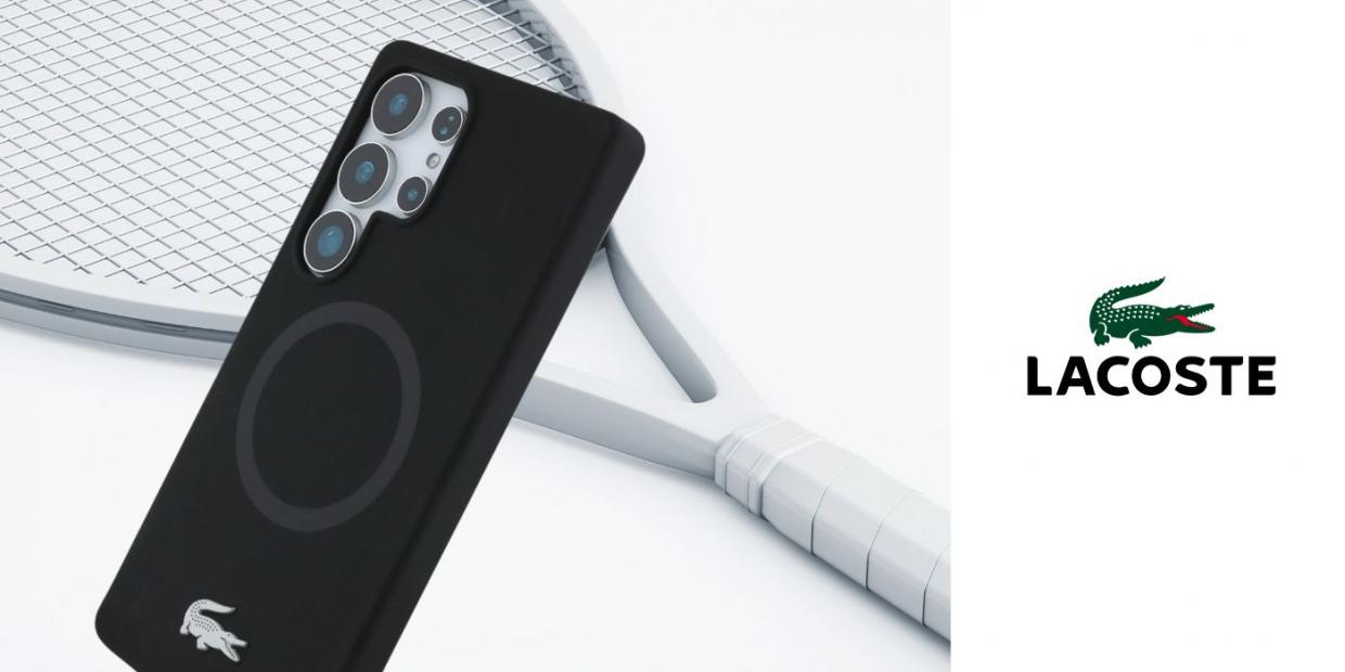 Carcasa Lacoste Silicone Microfiber Silver Croc Logo cu MagSafe compatibila cu Samsung Galaxy S25 Ultra, Negru 1 Lerato.ro