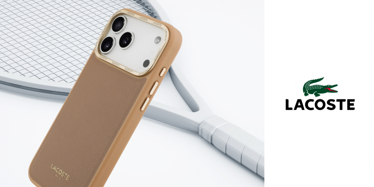 Carcasa Lacoste Champs Elysees Gold Logo cu MagSafe compatibila cu iPhone 17 Pro, Roz 1 Lerato.ro