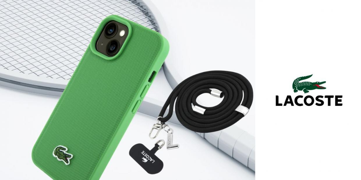 Carcasa Lacoste Iconic Petit Pique Crossbody Cord cu MagSafe compatibila cu iPhone 15 / 14 / 13, Verde 1 Lerato.ro
