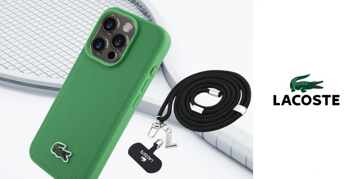 Carcasa Lacoste Iconic Petit Pique Crossbody cu MagSafe compatibila cu iPhone 15 Pro Max, Verde 1 Lerato.ro