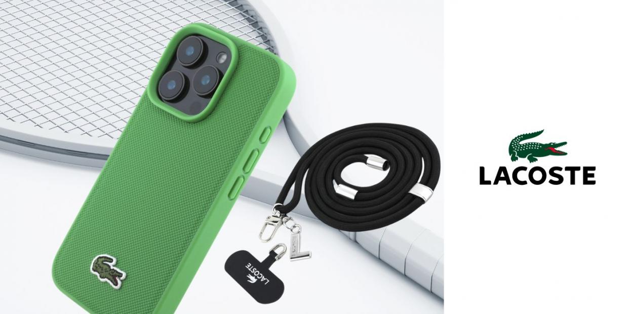 Carcasa Lacoste Iconic Petit Pique Crossbody Cord cu MagSafe compatibila cu iPhone 16 Pro Max, Verde 1 Lerato.ro