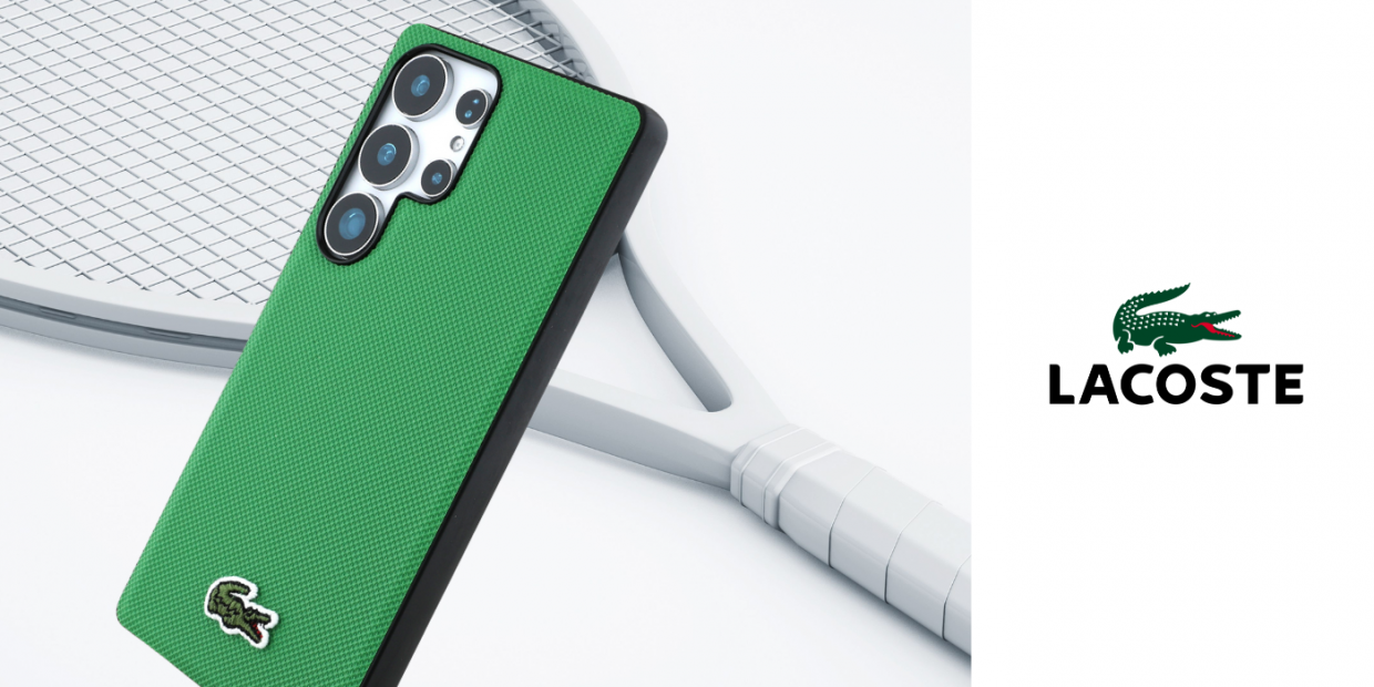 Carcasa Lacoste Iconic Petit Pique Woven Logo cu MagSafe compatibila cu Samsung Galaxy S25 Ultra, Verde 1 Lerato.ro