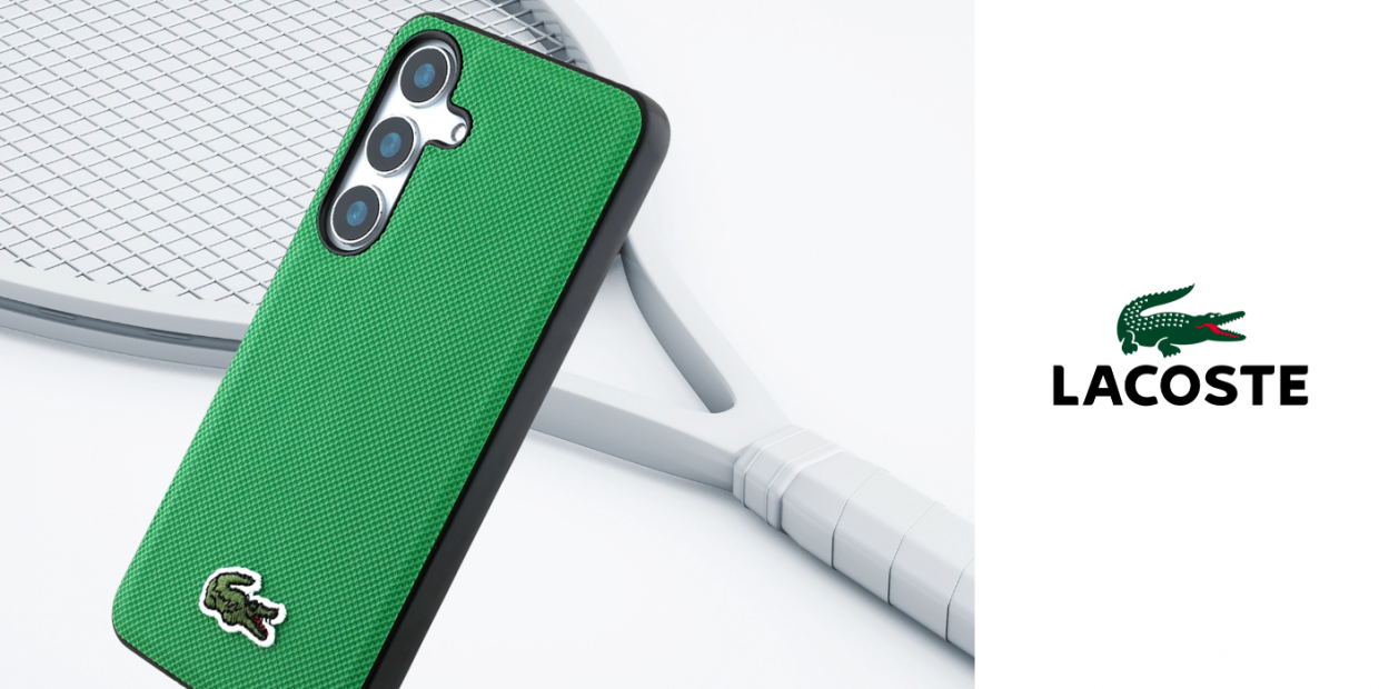 Carcasa Lacoste Iconic Petit Pique Woven Logo cu MagSafe compatibila cu Samsung Galaxy S25 Plus, Verde 1 Lerato.ro