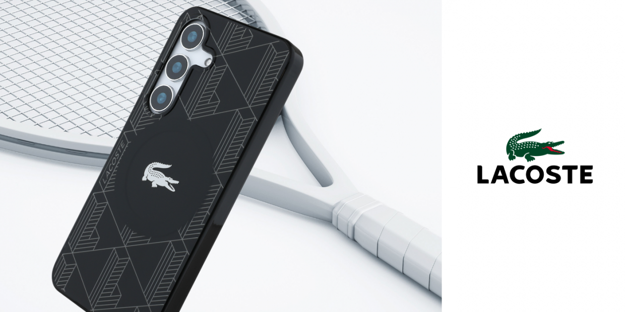 Carcasa Lacoste Monogram Silver Croc Logo cu MagSafe compatibila cu Samsung Galaxy S25, Negru 1 Lerato.ro