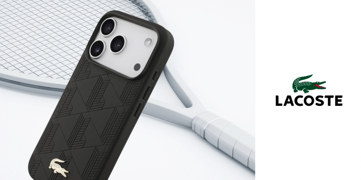 Carcasa Lacoste Nomograme Gold Logo cu MagSafe compatibila cu iPhone 17 Pro, Negru 1 Lerato.ro