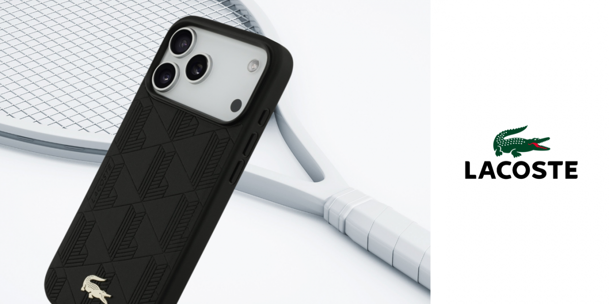 Carcasa Lacoste Nomograme Gold Logo cu MagSafe compatibila cu iPhone 17 Pro Max, Negru 1 Lerato.ro