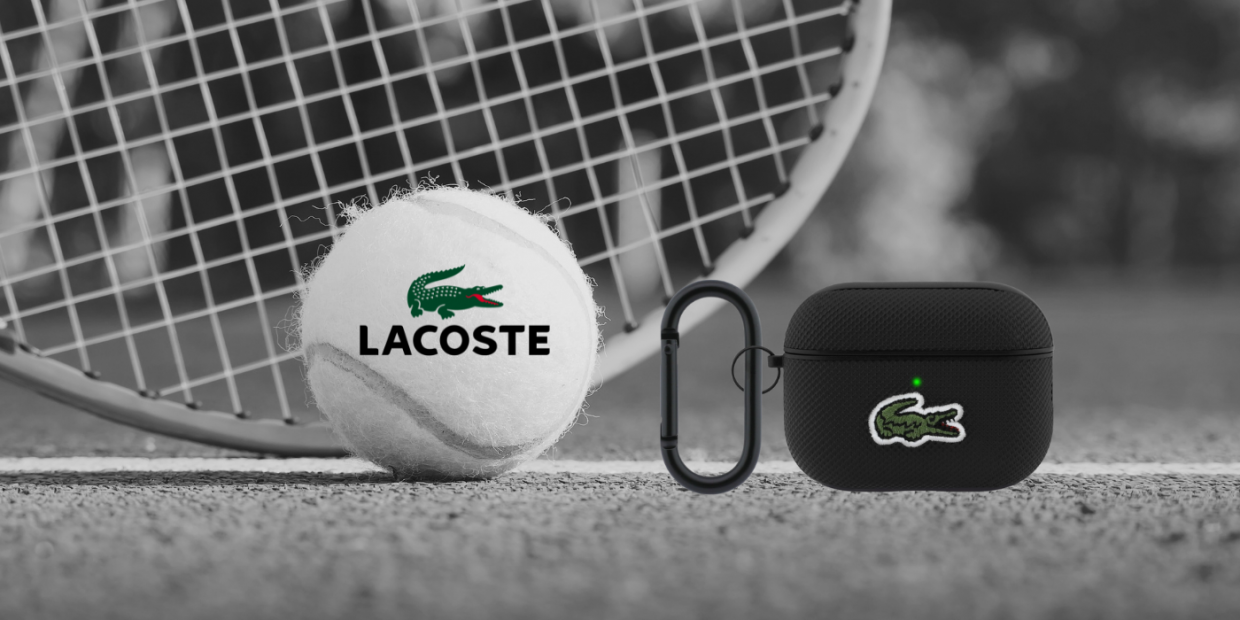 Carcasa Lacoste Petit Pique Croc Logo compatibila cu Apple AirPods Pro 3, Negru 1 Lerato.ro