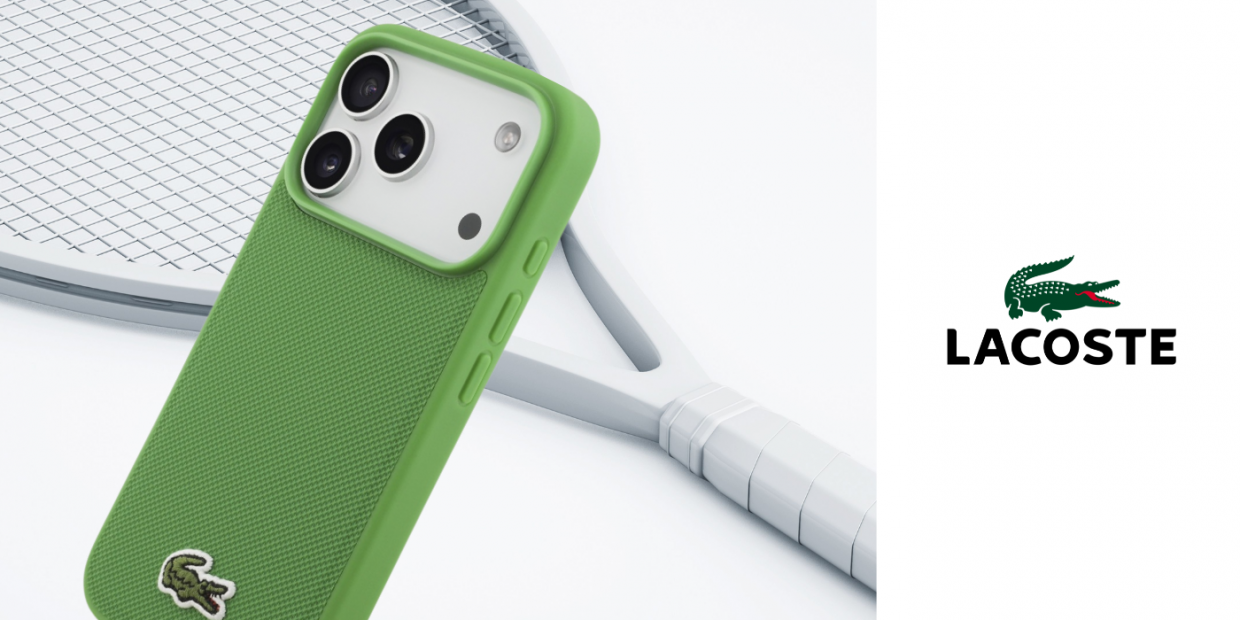 Carcasa Lacoste Iconic Petit Pique Woven Logo cu MagSafe compatibila cu iPhone 17 Pro, Verde 1 Lerato.ro