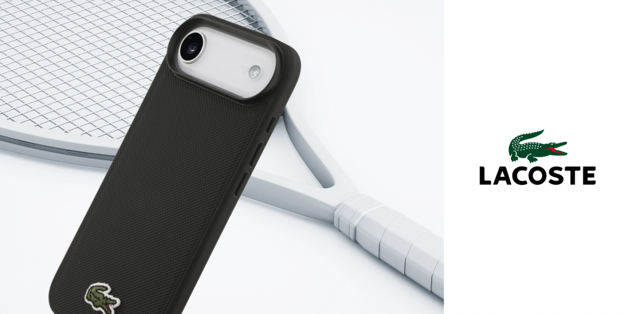 Carcasa Lacoste Iconic Petit Pique Woven Logo cu MagSafe compatibila cu iPhone 17 Air, Negru 1 Lerato.ro