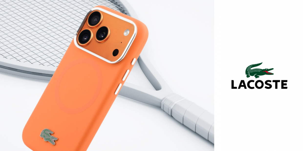 Carcasa Lacoste HC Silicone Metal Logo cu MagSafe compatibila cu iPhone 17 Pro, Portocaliu 1 Lerato.ro
