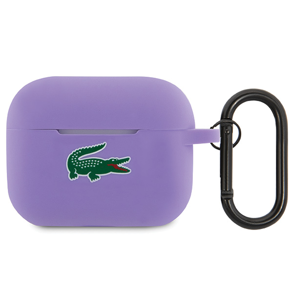 Carcasa Lacoste Silicone Croc Logo compatibila cu Apple AirPods Pro 2, Violet 1 Lerato.ro