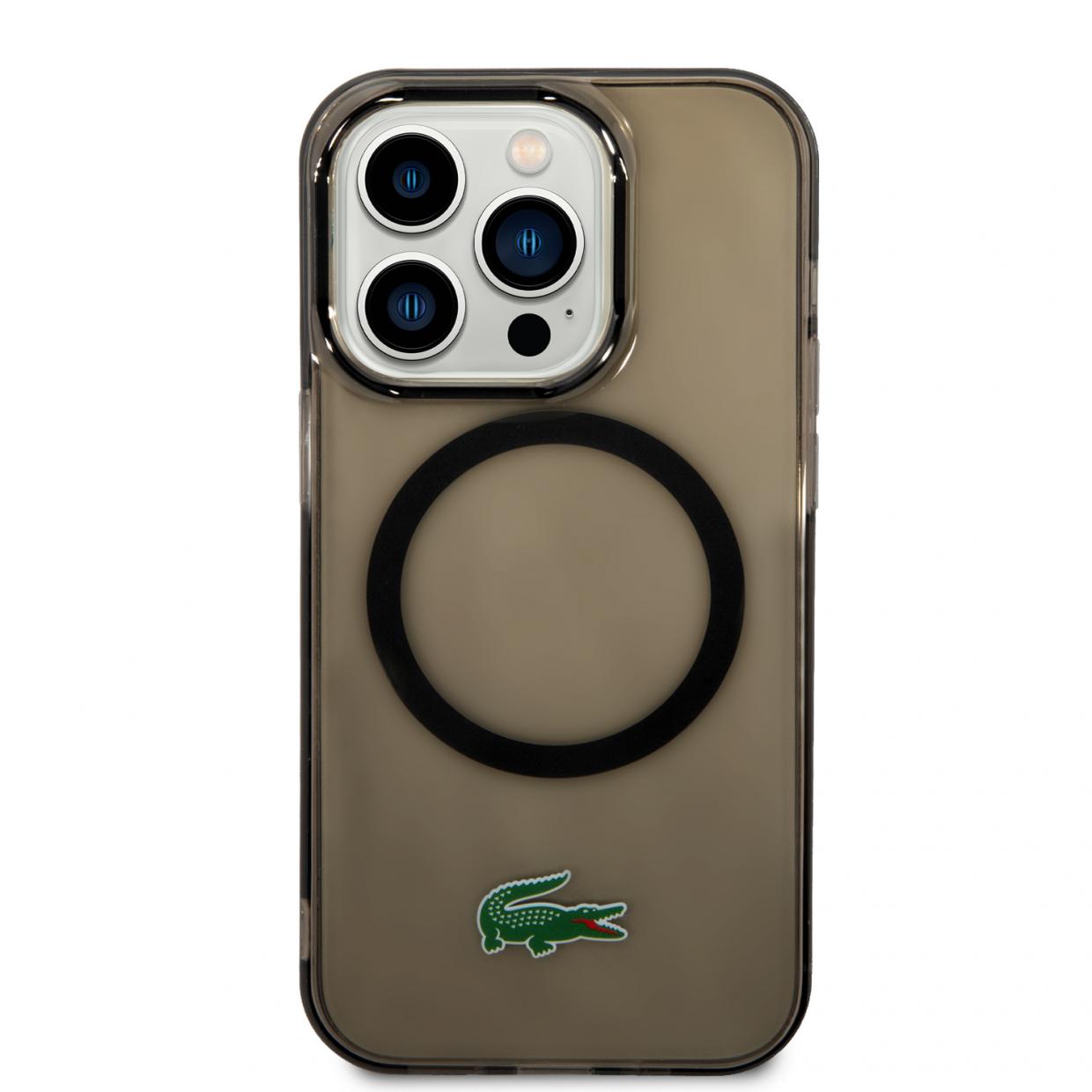 Carcasa Lacoste Transparent Design cu MagSafe compatibila cu iPhone 14 Pro, Negru 1 Lerato.ro