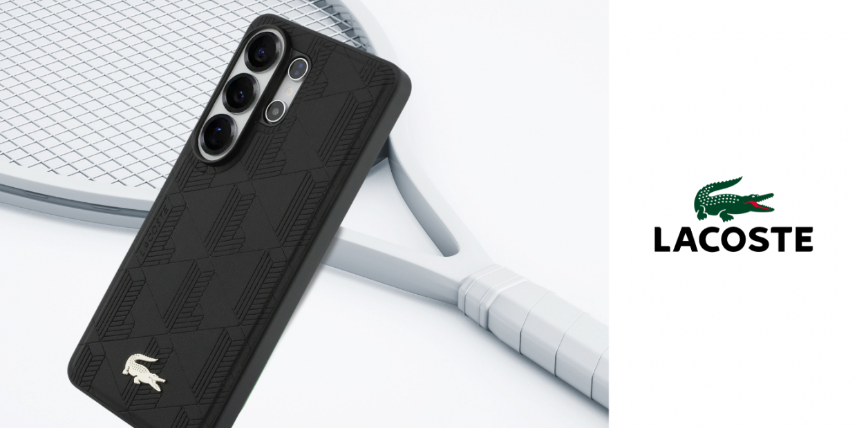 Husa Lacoste Nomograme Gold Logo cu MagSafe compatibila cu Samsung Galaxy S26 Ultra, Negru 1 Lerato.ro