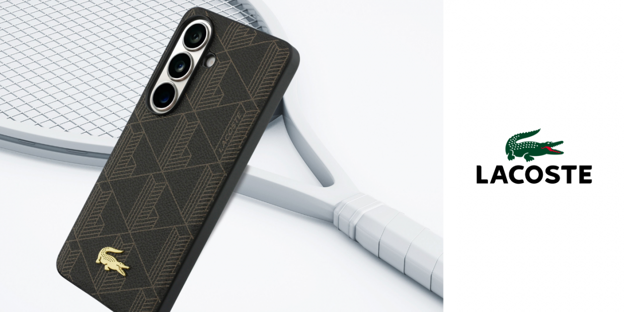 Husa Lacoste PVC Monogram The Blend cu MagSafe compatibila cu Samsung Galaxy S26, Maro 1 Lerato.ro