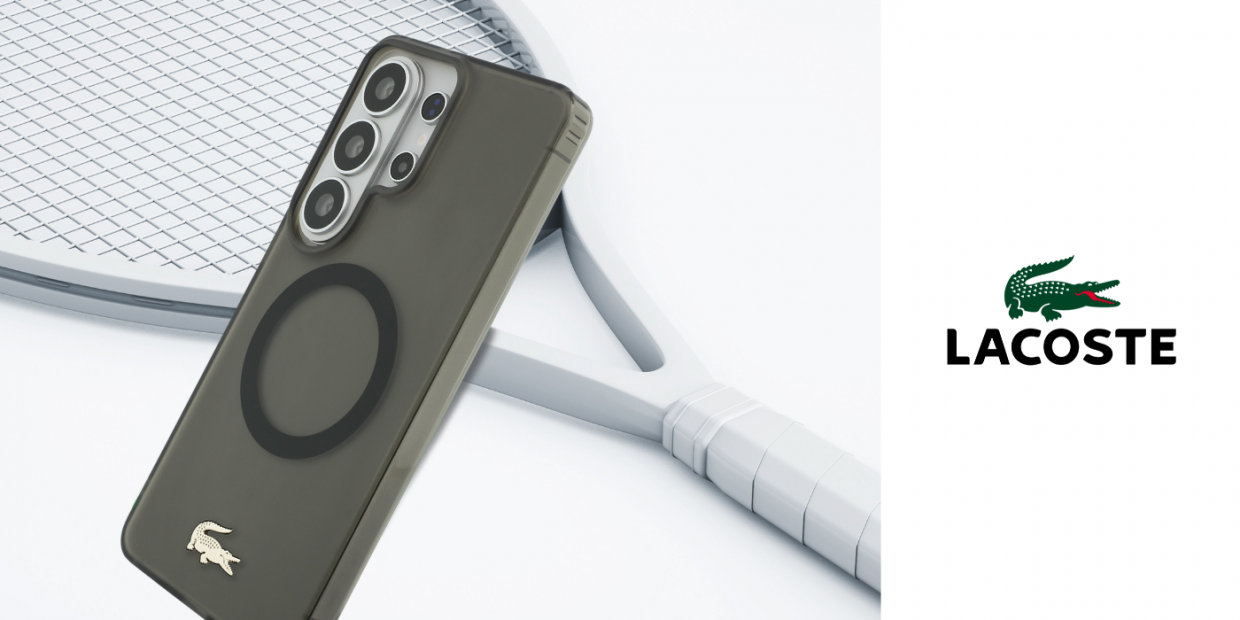 Husa Lacoste Shockproof Gold Frosted Logo cu MagSafe compatibila cu Samsung Galaxy S26 Ultra, Negru 1 Lerato.ro