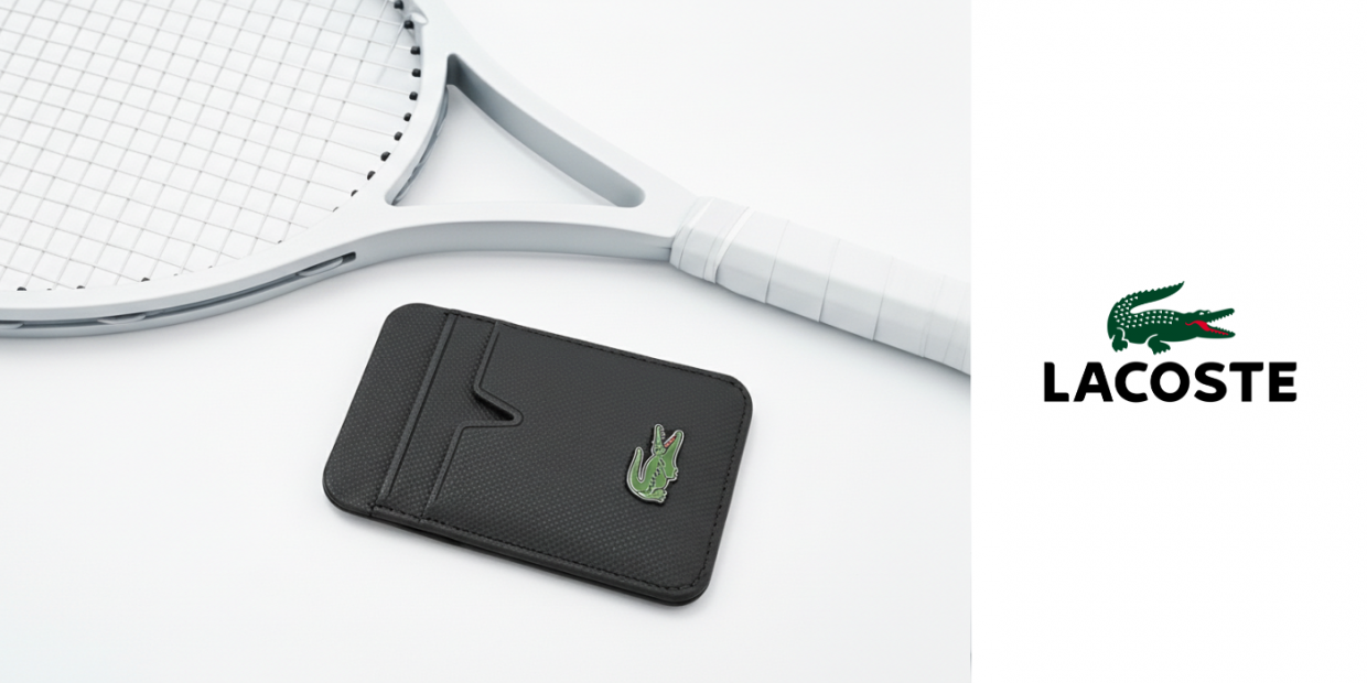 Portofel Lacoste Petit Pique cu MagSafe, 2 compartimente, Navy Blue 1 Lerato.ro