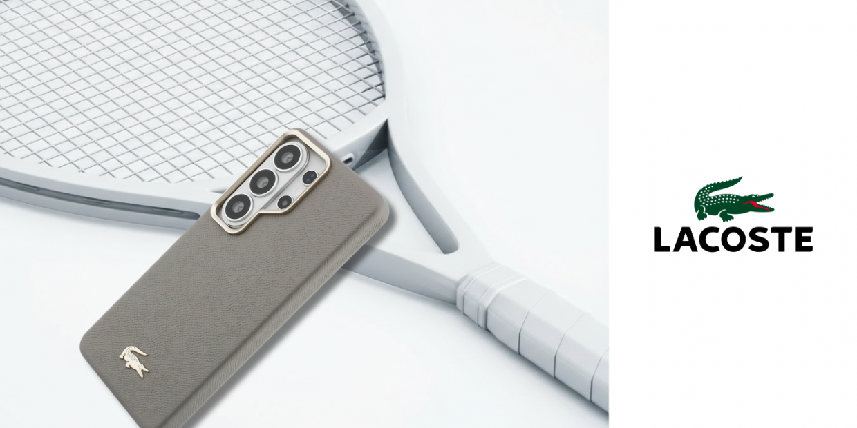 Carcasa Lacoste Champs Elysees Gold Logo cu MagSafe compatibila cu Samsung Galaxy S26 Ultra, Gri 1 Lerato.ro