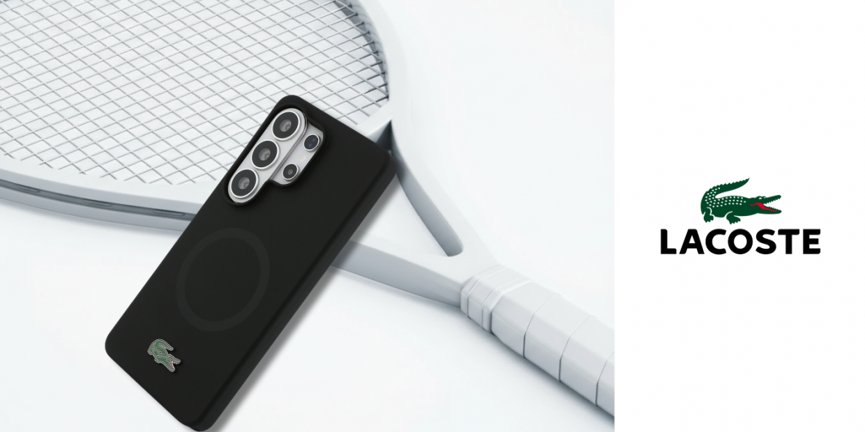 Carcasa Lacoste Silicone Metal Croc Logo cu MagSafe compatibila cu Samsung Galaxy S26 Ultra, Negru 1 Lerato.ro