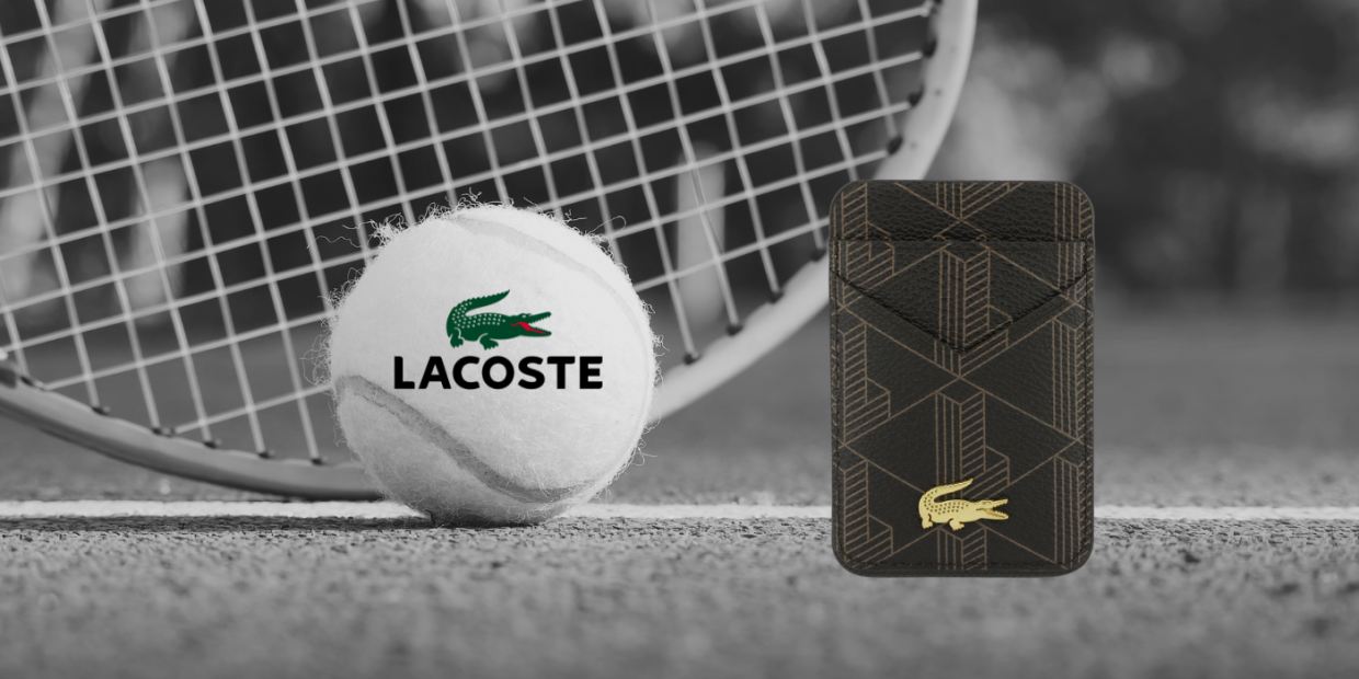 Portofel magnetic Lacoste PVC Blend, Compatibil MagSafe, Maro 1 Lerato.ro