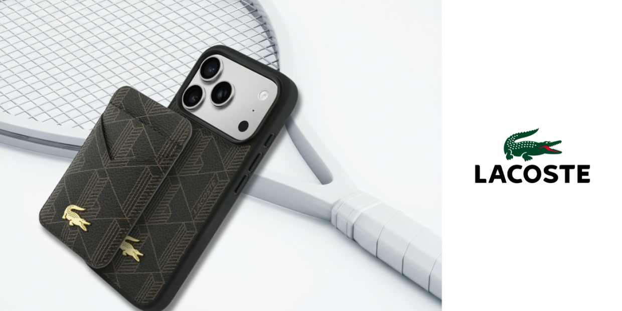 Husa Lacoste PVC Blend cu MagSafe si Portofel Magnetic compatibila cu iPhone 17 Pro Max, Maro 1 Lerato.ro