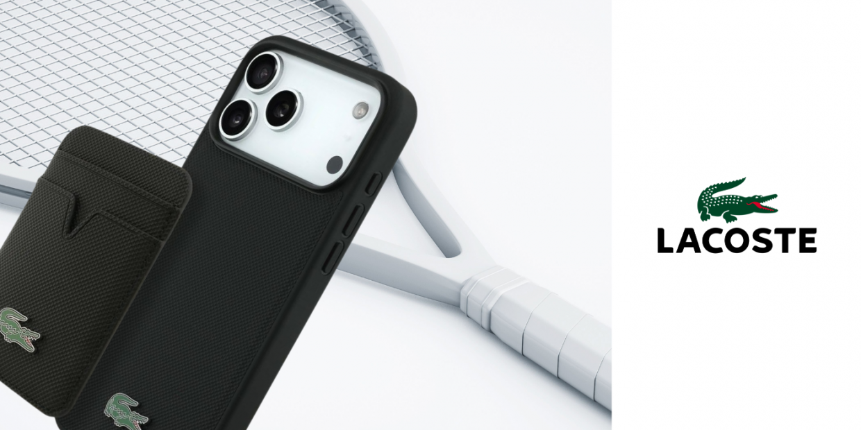 Husa Lacoste Petit Pique cu MagSafe si Portofel Magnetic compatibila cu iPhone 17 Pro Max, Negru 1 Lerato.ro