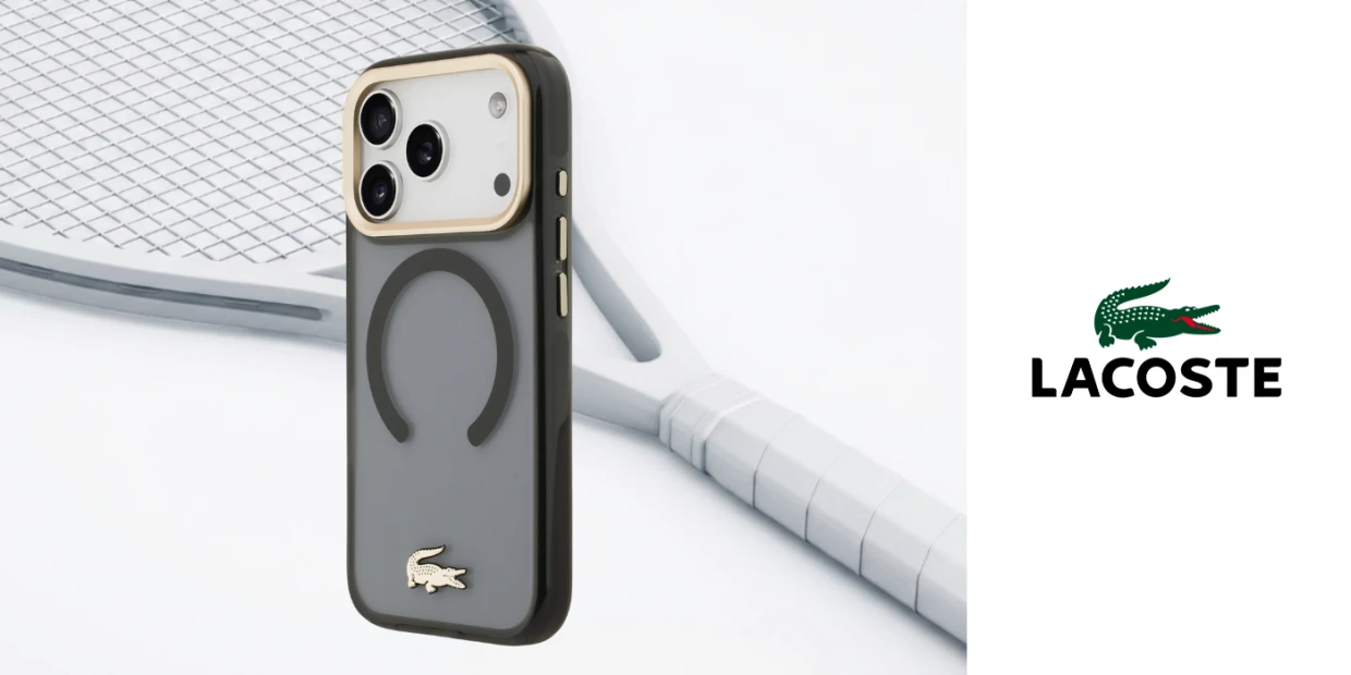 Husa Lacoste IML Shockproof Gold Logo cu MagSafe compatibila cu iPhone 18 Pro / 17 Pro, Negru 1 Lerato.ro