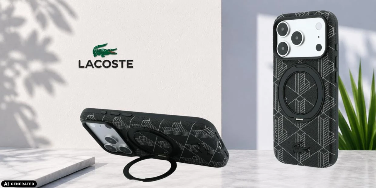 Husa Lacoste Blend Ring Stand cu MagSafe compatibila cu iPhone 18 Pro / 17 Pro, Negru 1 Lerato.ro