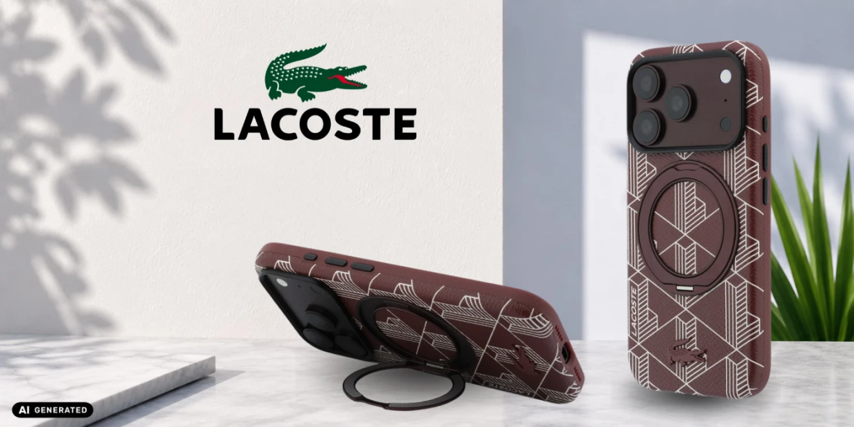 Husa Lacoste Blend cu MagSafe si Ring Stand compatibila cu iPhone 18 Pro Max / 17 Pro Max, Burgundy 1 Lerato.ro