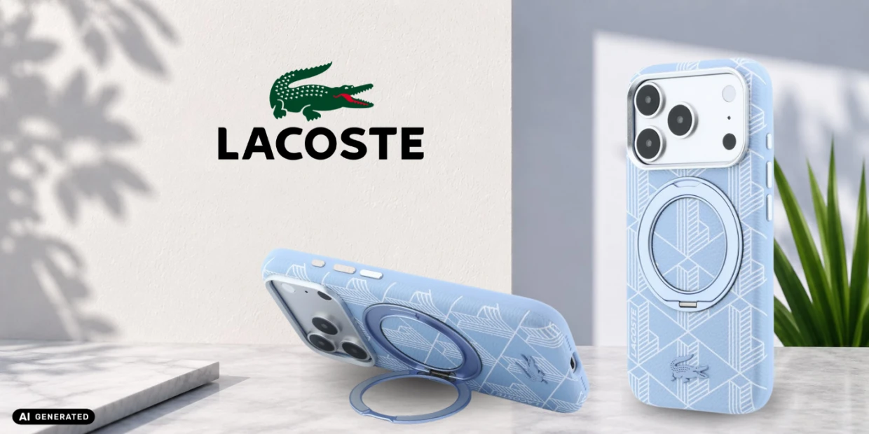Husa Lacoste Blend cu MagSafe si Ring Stand compatibila cu iPhone 18 Pro Max / 17 Pro Max, Albastru 1 Lerato.ro