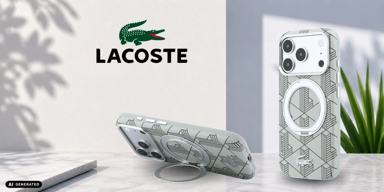 Husa Lacoste Blend cu MagSafe si Ring Stand compatibila cu iPhone 18 Pro Max / 17 Pro Max, Gri 1 Lerato.ro