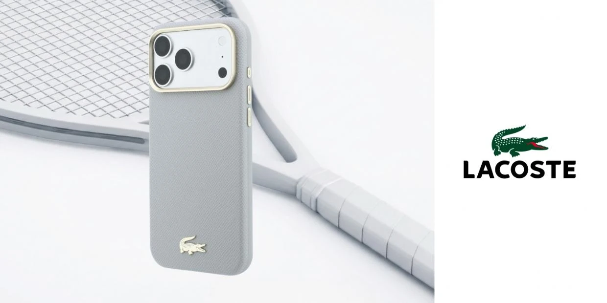 Husa Lacoste Champs Elysees Embossed cu MagSafe compatibila cu iPhone 18 Pro / 17 Pro, Gri 1 Lerato.ro