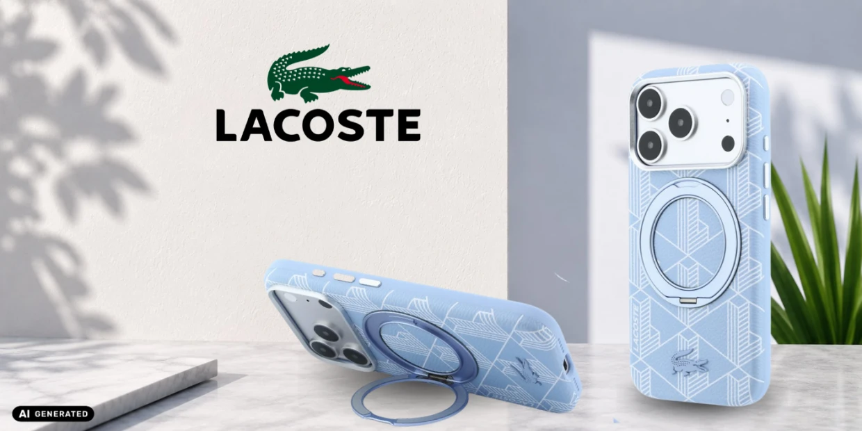 Husa Lacoste Blend Ring Stand cu MagSafe compatibila cu iPhone 18 Pro / 17 Pro, Albastru 1 Lerato.ro