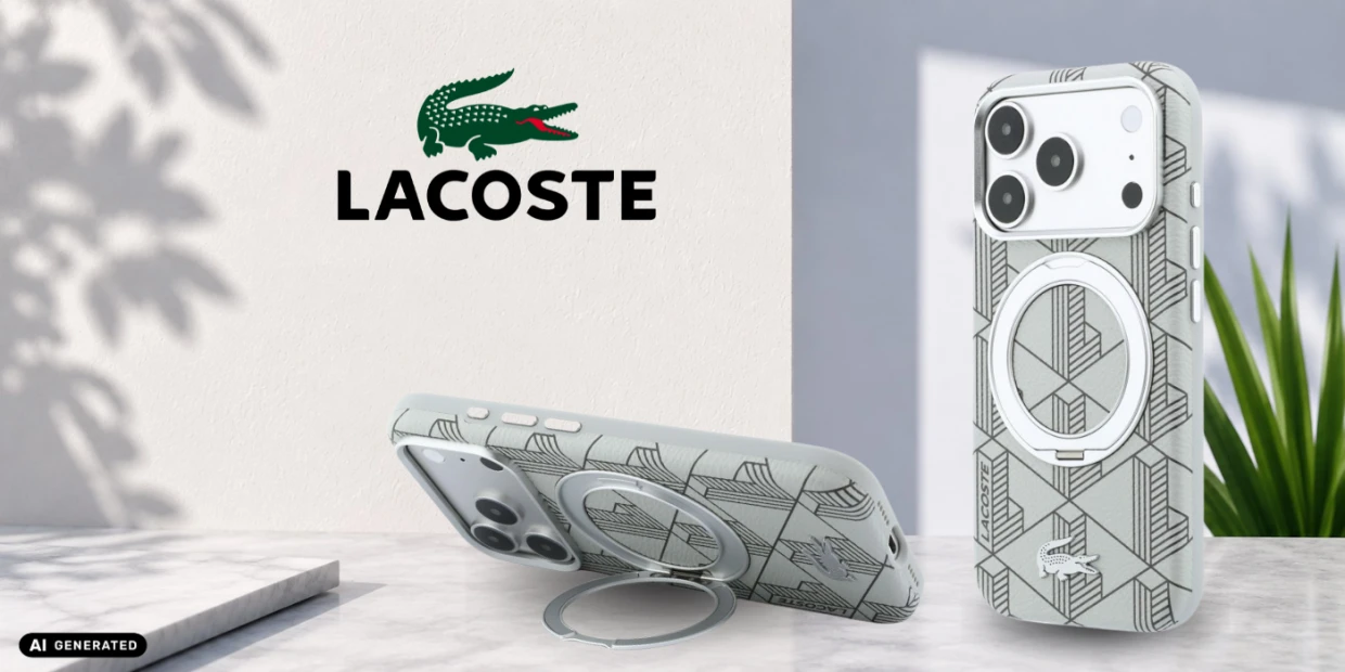 Husa Lacoste Blend Ring Stand cu MagSafe compatibila cu iPhone 18 Pro / 17 Pro, Gri 1 Lerato.ro