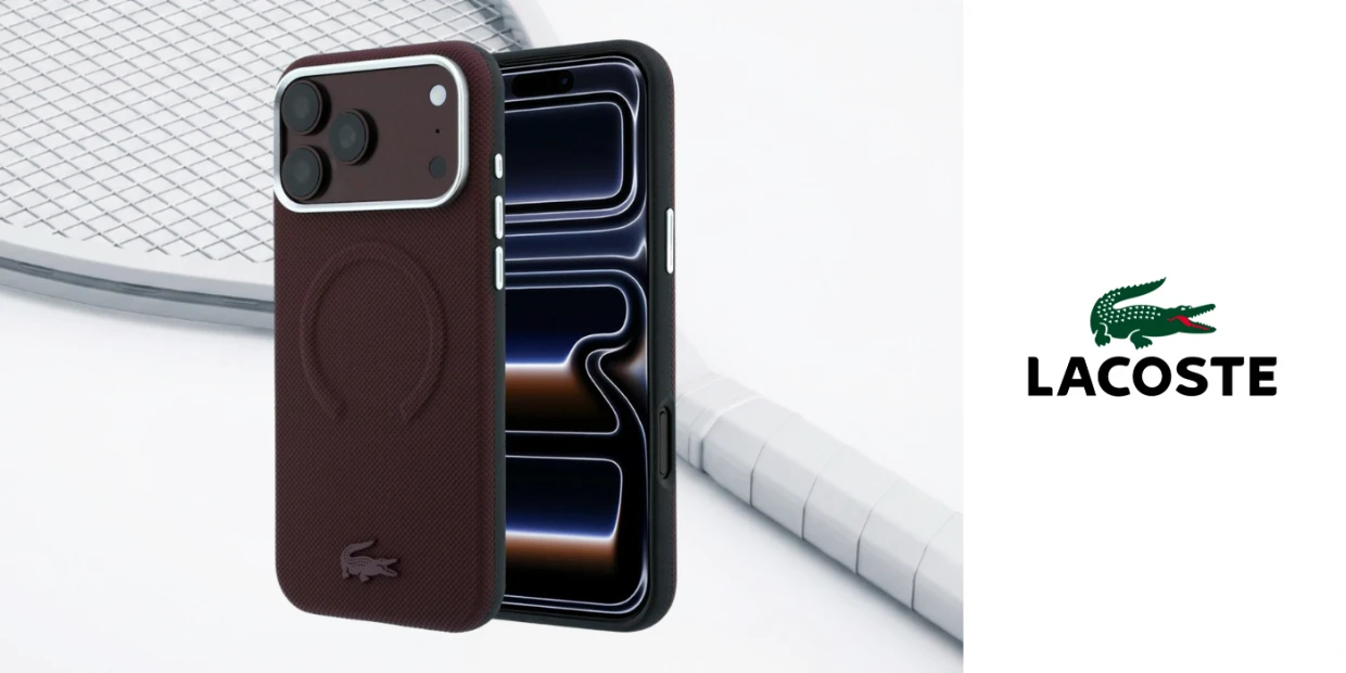 Husa Lacoste Petit Pique Embossed cu MagSafe compatibila cu iPhone 18 Pro Max / 17 Pro Max, Burgundy 1 Lerato.ro