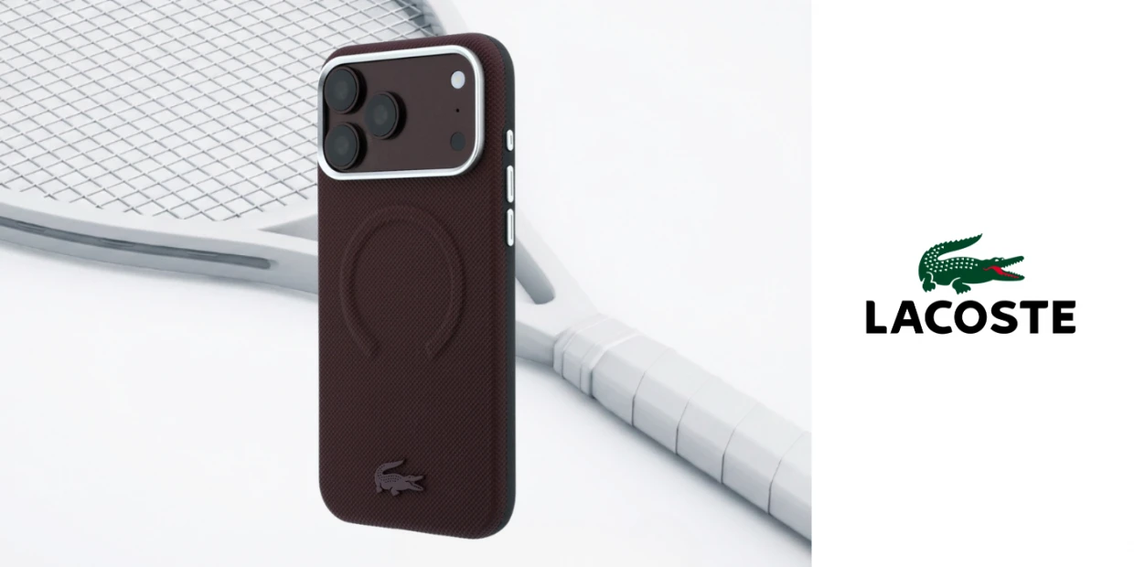 Husa Lacoste Petit Pique Embossed cu MagSafe compatibila cu iPhone 18 Pro / 17 Pro, Burgundy 1 Lerato.ro