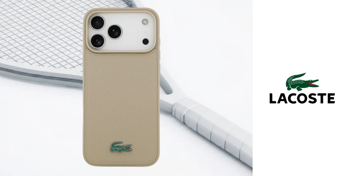 Husa Lacoste Petit Pique Lacquer Logo cu MagSafe compatibila cu iPhone 18 Pro / 17 Pro, Taupe 1 Lerato.ro
