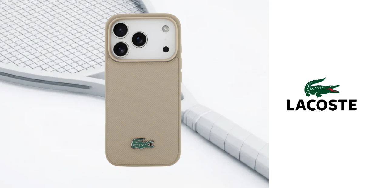 Husa Lacoste Petit Pique Lacquer Logo cu MagSafe compatibila cu iPhone 18 Pro Max / 17 Pro Max, Taupe 1 Lerato.ro