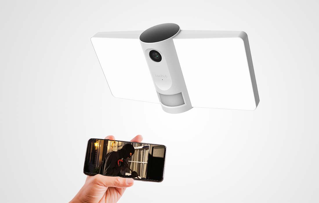 Camera de supraveghere smart Laxihub F1 FloodLight, Exterior, 1080p, Control Wi-Fi, Senzor miscare, Compatibila cu iOS si Android 1 Lerato.ro