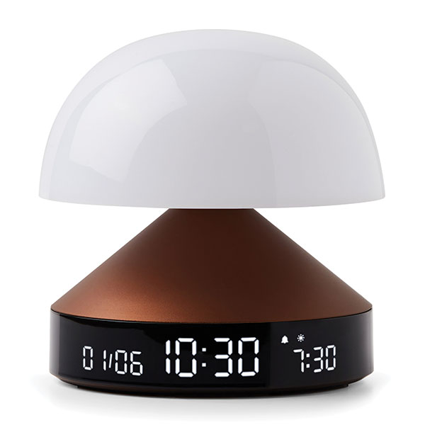 Ceas cu alarma 3in1 Lexon Mina Sunrise, Lampa LED cu 9 culori, Display Digital, 2000mAh, USB-C, Maro 1 Lerato.ro