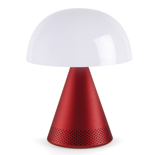 Lampa LED Lexon Mina Audio L, Difuzor Bluetooth 5W, Autonomie 24h, USB-C, Dark Red 1 Lerato.ro