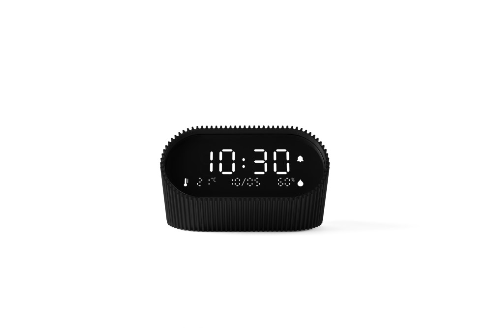 Ceas cu alarma Lexon Ray, Senzor Temperatura / Umiditate, Night Mode, Display Digital, USB-C, Negru 1 Lerato.ro