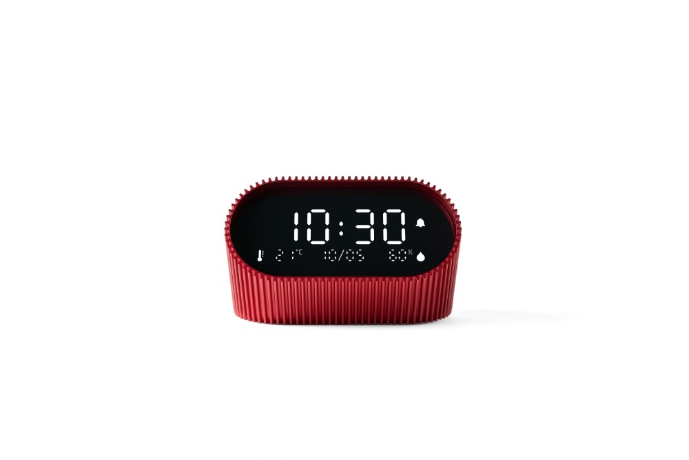 Ceas cu alarma Lexon Ray, Senzor Temperatura / Umiditate, Night Mode, Display Digital, USB-C, Rosu 1 Lerato.ro
